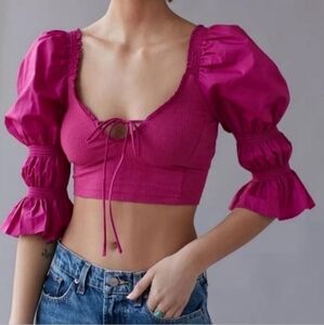NWT Urban Outfitters Rozi pink bell sleeve blouse XS